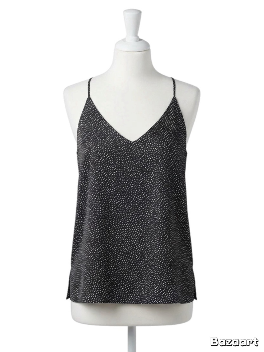 Tart Black and White Microdot V-Neck Cami Tank